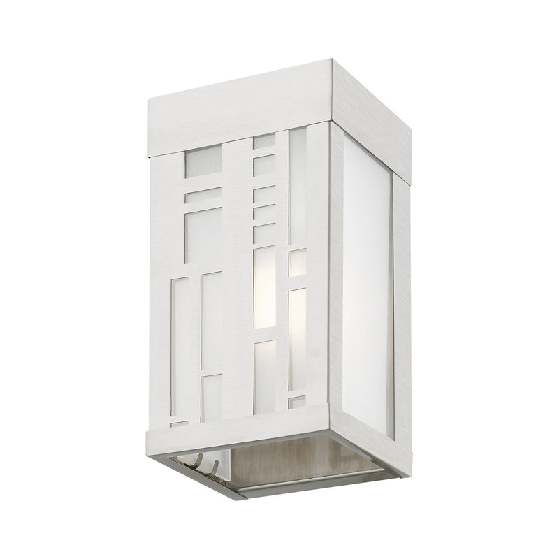 Livex Lighting 22971-91 One Light Outdoor Wall Sconce, Brushed Nickel