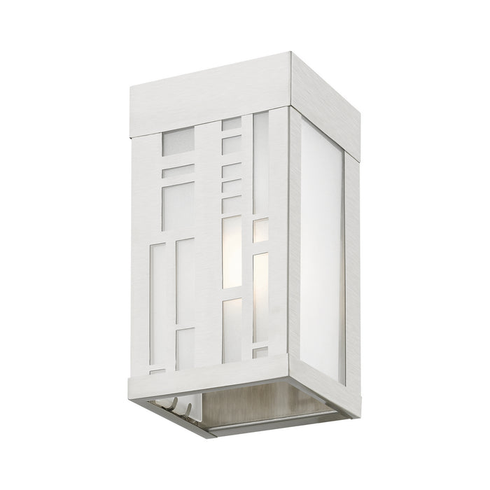 Livex Lighting 22971-91 One Light Outdoor Wall Sconce, Brushed Nickel
