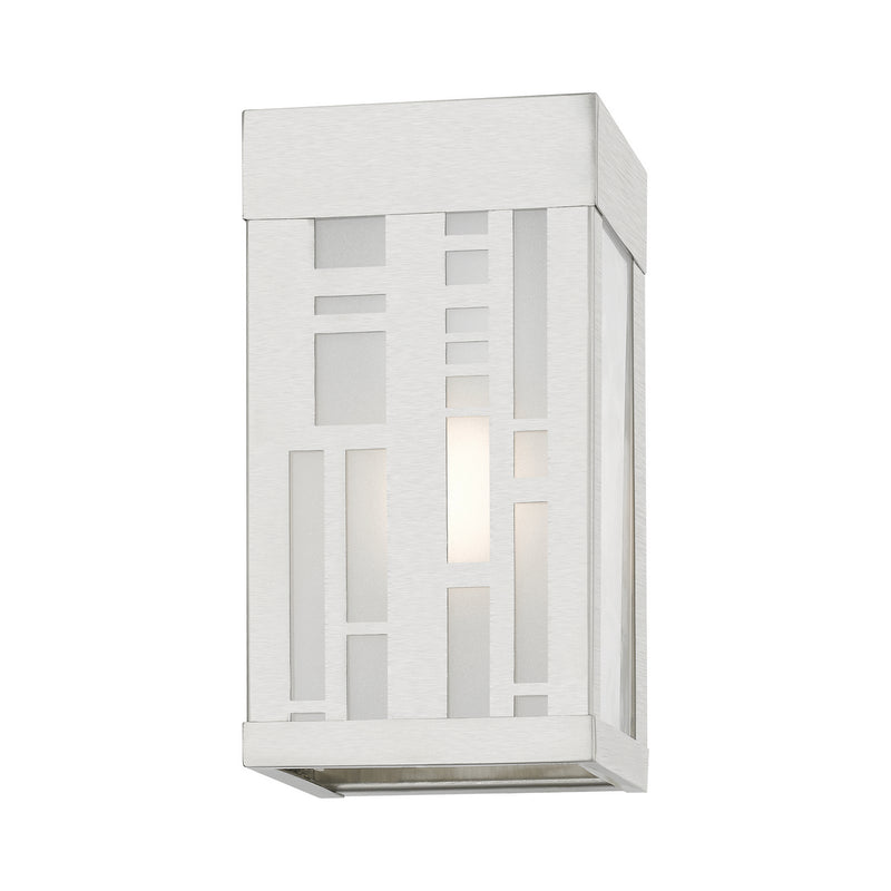Livex Lighting 22971-91 One Light Outdoor Wall Sconce, Brushed Nickel