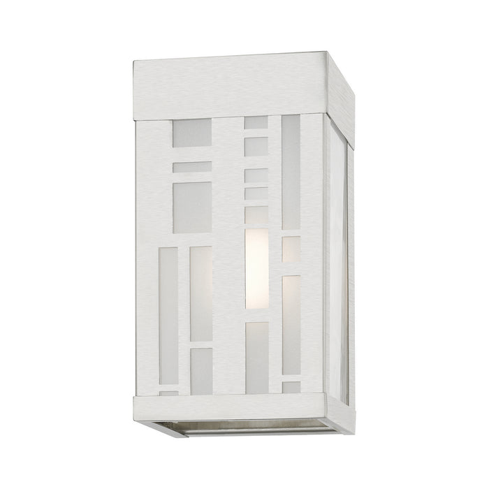 Livex Lighting 22971-91 One Light Outdoor Wall Sconce, Brushed Nickel