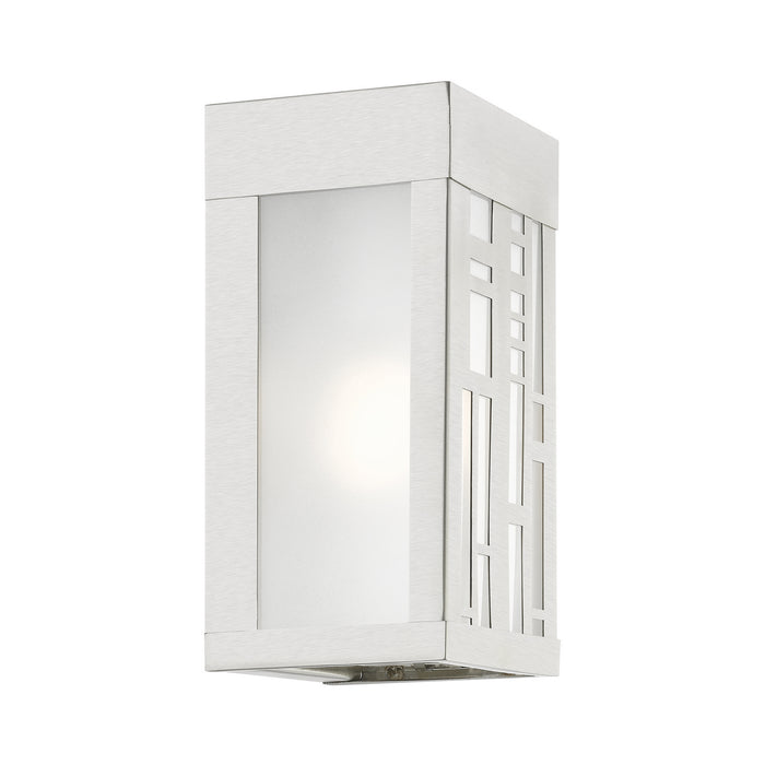 Livex Lighting 22971-91 One Light Outdoor Wall Sconce, Brushed Nickel