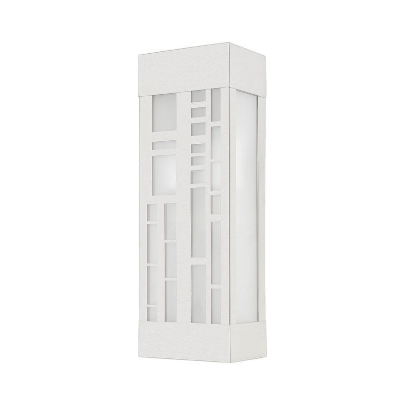 Livex Lighting 22972-91 Two Light Outdoor Wall Sconce, Brushed Nickel