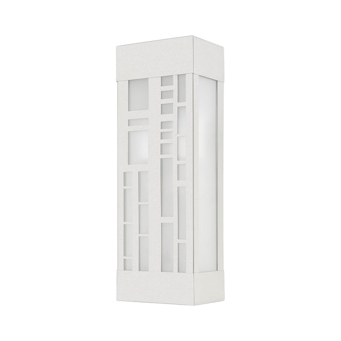 Livex Lighting 22972-91 Two Light Outdoor Wall Sconce, Brushed Nickel