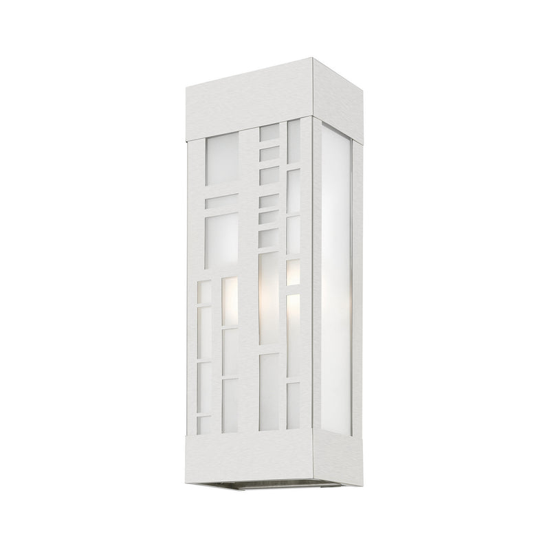 Livex Lighting 22972-91 Two Light Outdoor Wall Sconce, Brushed Nickel