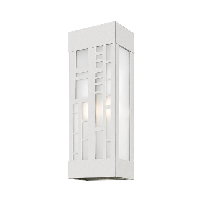 Livex Lighting 22972-91 Two Light Outdoor Wall Sconce, Brushed Nickel