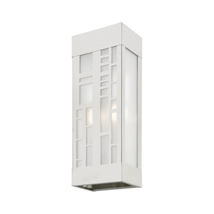 Livex Lighting 22972-91 Two Light Outdoor Wall Sconce, Brushed Nickel