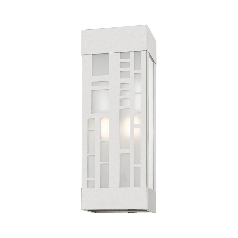 Livex Lighting 22972-91 Two Light Outdoor Wall Sconce, Brushed Nickel