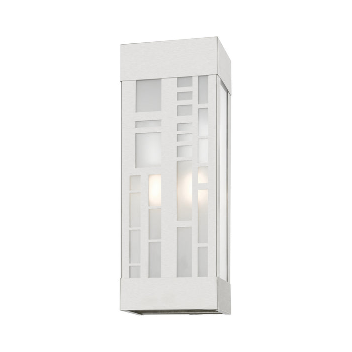Livex Lighting 22972-91 Two Light Outdoor Wall Sconce, Brushed Nickel