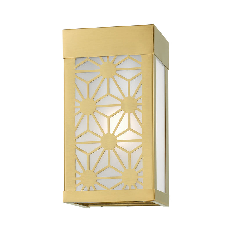 Livex Lighting 24321-32 One Light Outdoor Wall Sconce, Satin Gold
