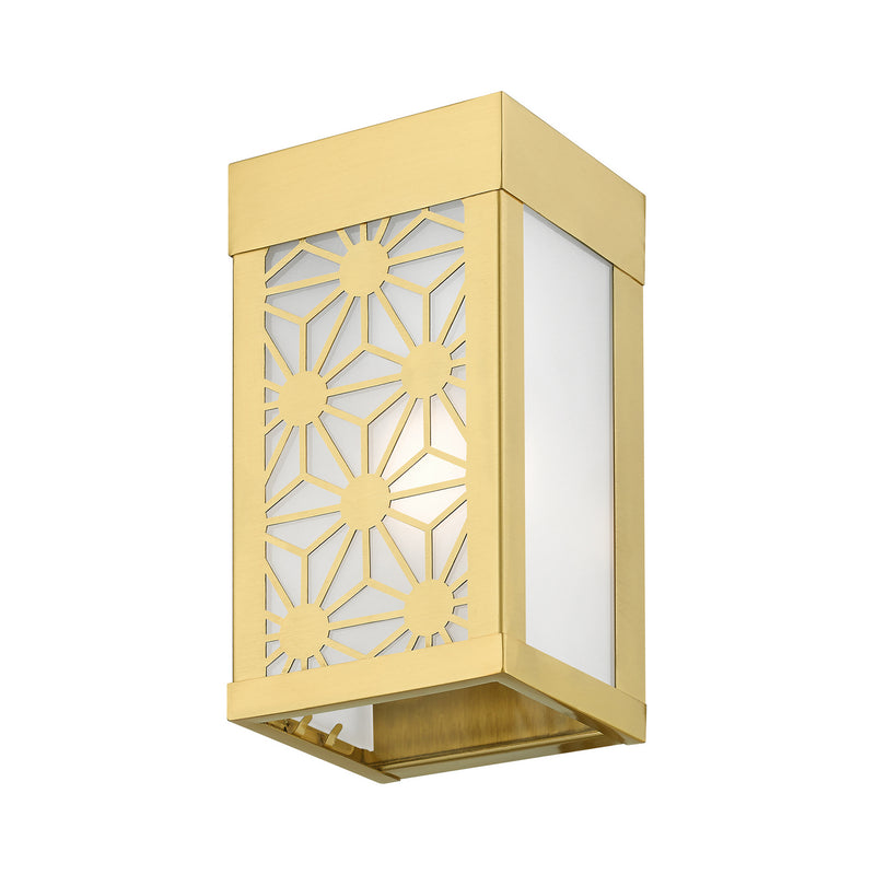 Livex Lighting 24321-32 One Light Outdoor Wall Sconce, Satin Gold