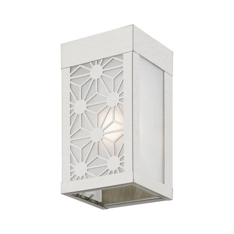 Livex Lighting 24321-91 One Light Outdoor Wall Sconce, Brushed Nickel