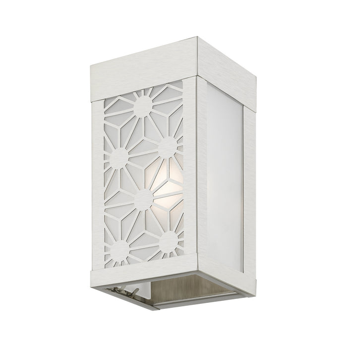 Livex Lighting 24321-91 One Light Outdoor Wall Sconce, Brushed Nickel