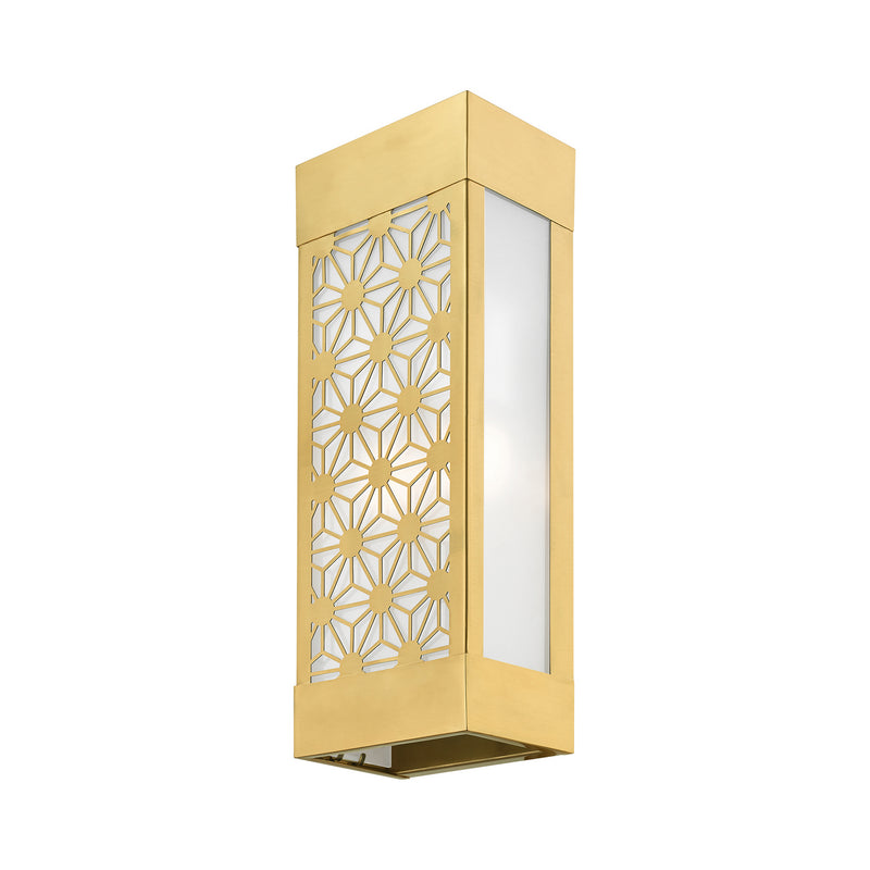 Livex Lighting 24322-32 Two Light Outdoor Wall Sconce, Satin Gold