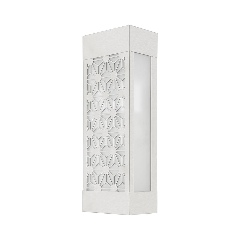 Livex Lighting 24322-91 Two Light Outdoor Wall Sconce, Brushed Nickel