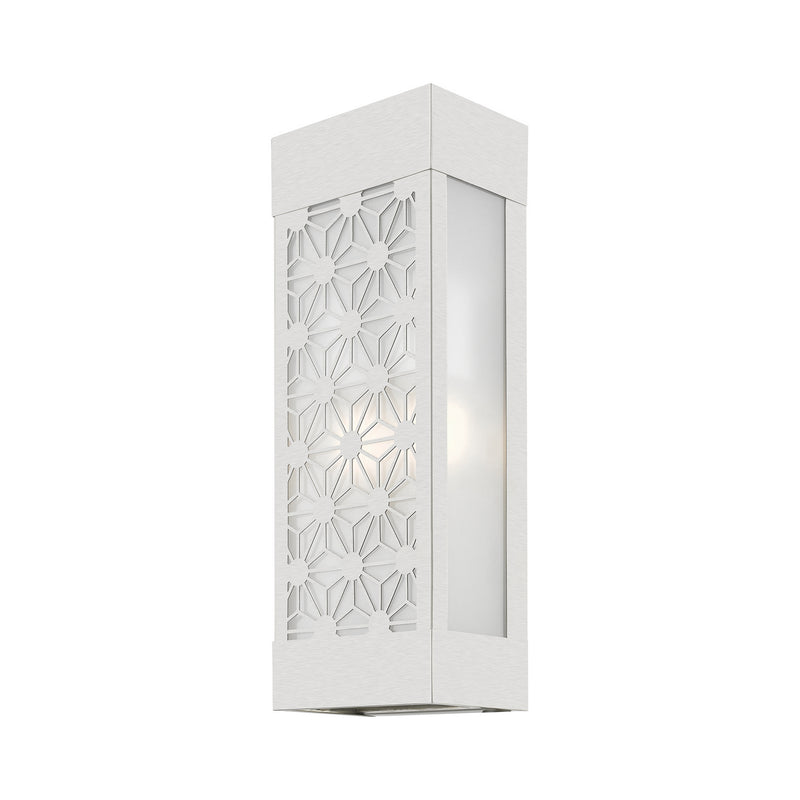 Livex Lighting 24322-91 Two Light Outdoor Wall Sconce, Brushed Nickel