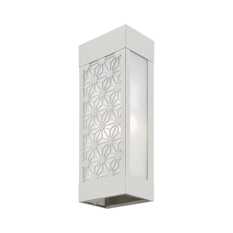 Livex Lighting 24322-91 Two Light Outdoor Wall Sconce, Brushed Nickel