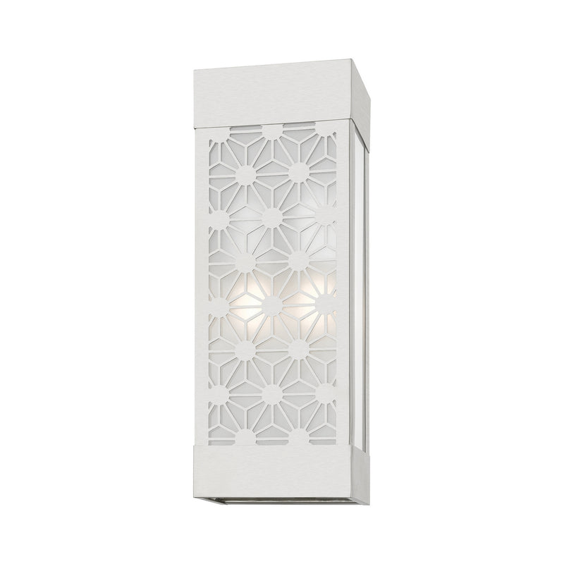 Livex Lighting 24322-91 Two Light Outdoor Wall Sconce, Brushed Nickel
