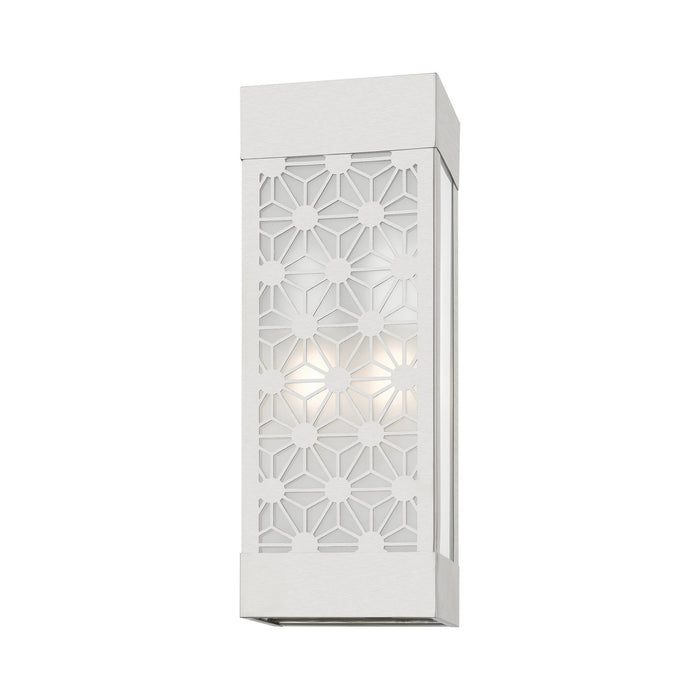 Livex Lighting 24322-91 Two Light Outdoor Wall Sconce, Brushed Nickel