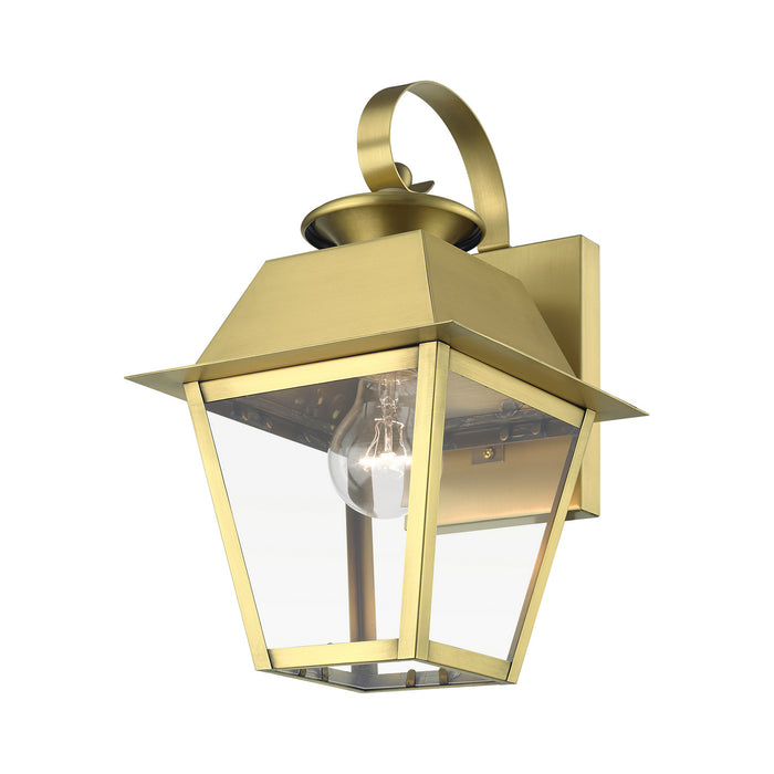 Livex Lighting 27212-08 One Light Outdoor Wall Lantern, Natural Brass