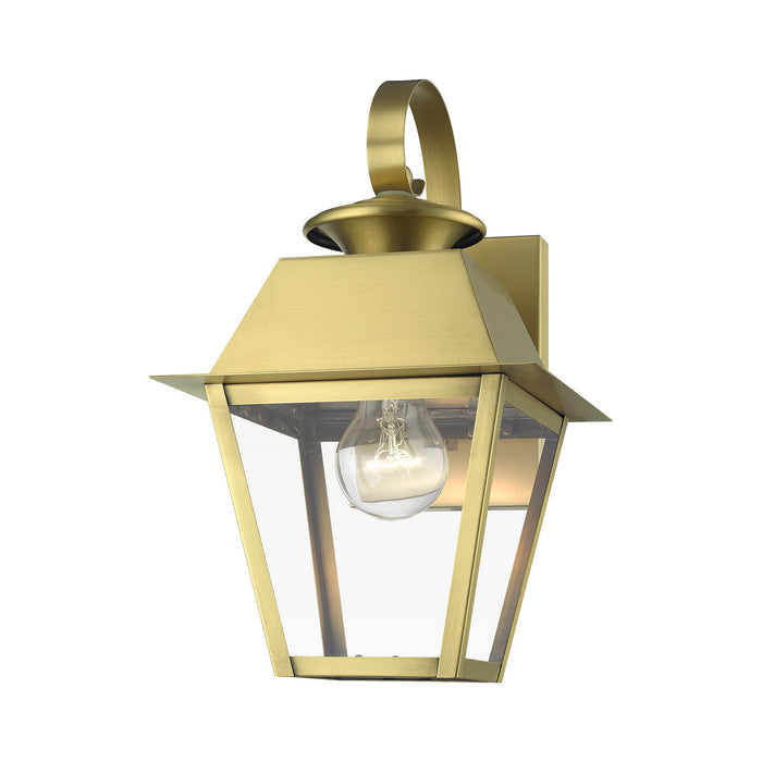 Livex Lighting 27212-08 One Light Outdoor Wall Lantern, Natural Brass