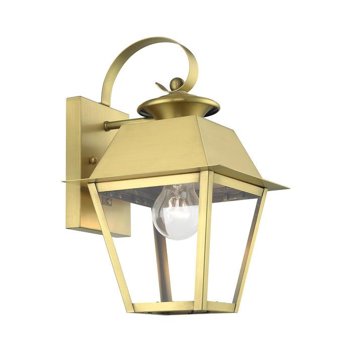 Livex Lighting 27212-08 One Light Outdoor Wall Lantern, Natural Brass