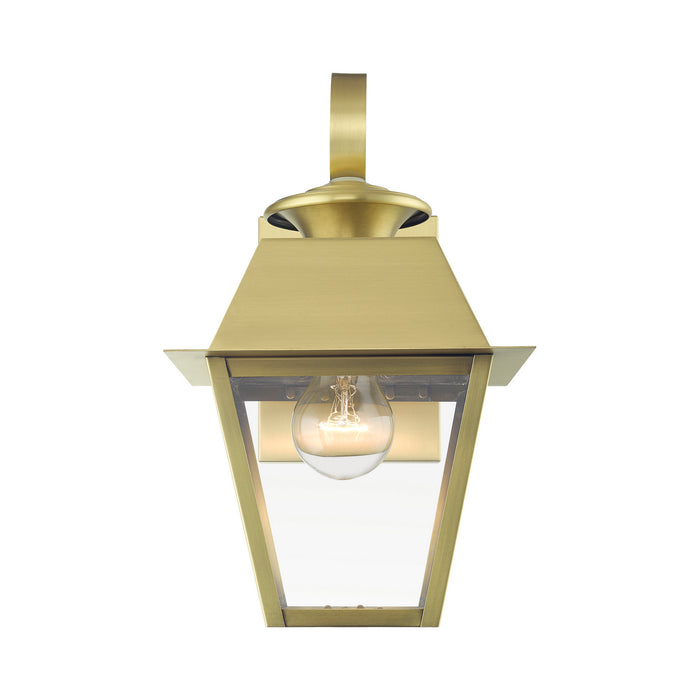 Livex Lighting 27212-08 One Light Outdoor Wall Lantern, Natural Brass