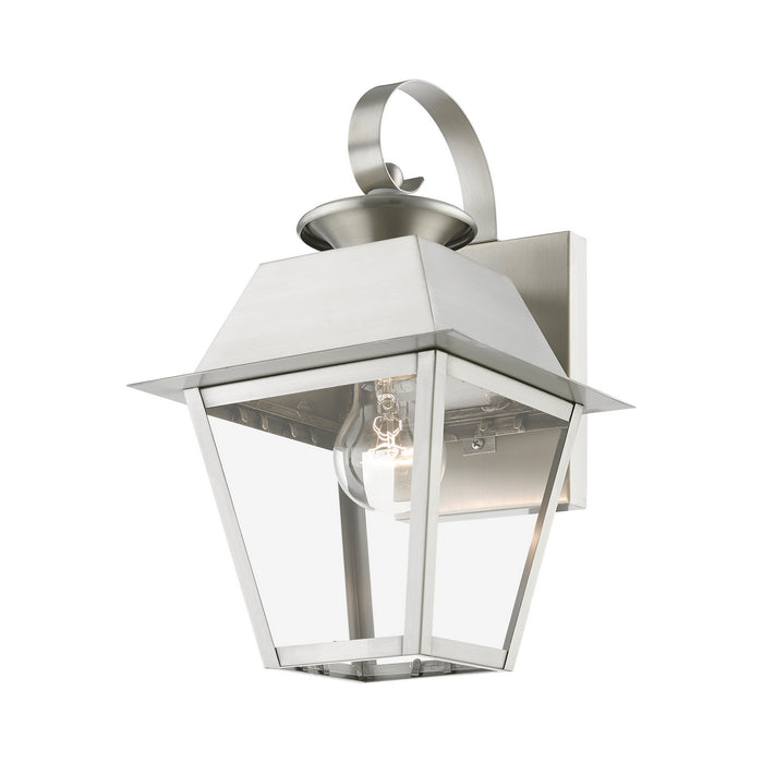 Livex Lighting 27212-91 One Light Outdoor Wall Lantern, Brushed Nickel