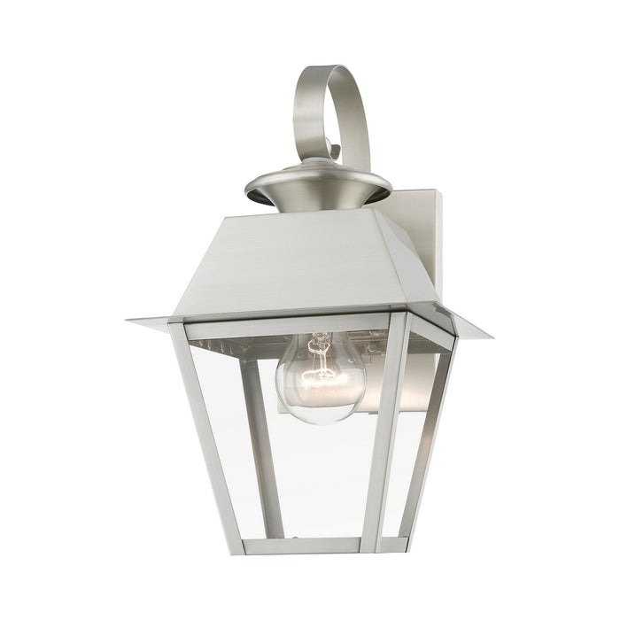 Livex Lighting 27212-91 One Light Outdoor Wall Lantern, Brushed Nickel