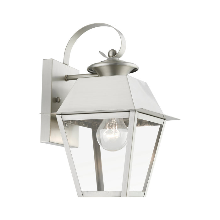 Livex Lighting 27212-91 One Light Outdoor Wall Lantern, Brushed Nickel
