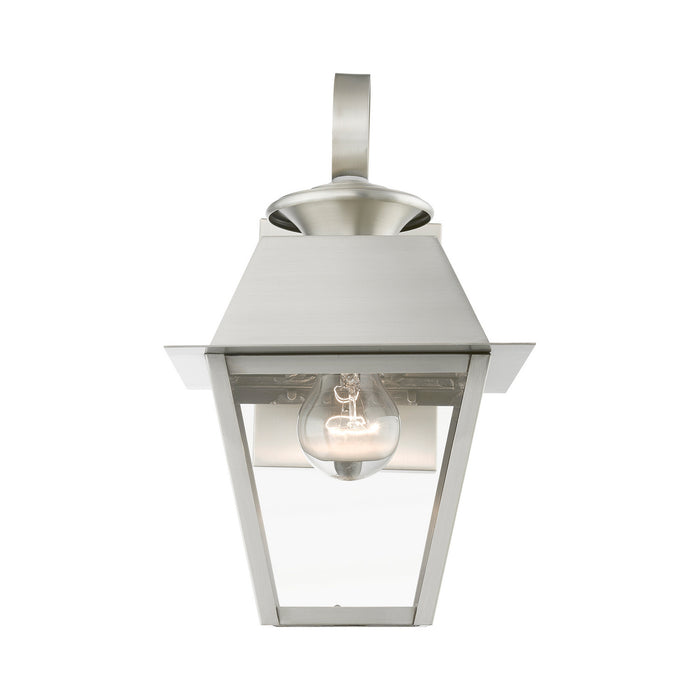 Livex Lighting 27212-91 One Light Outdoor Wall Lantern, Brushed Nickel
