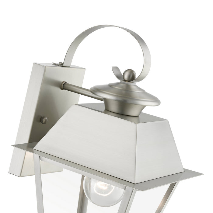 Livex Lighting 27212-91 One Light Outdoor Wall Lantern, Brushed Nickel