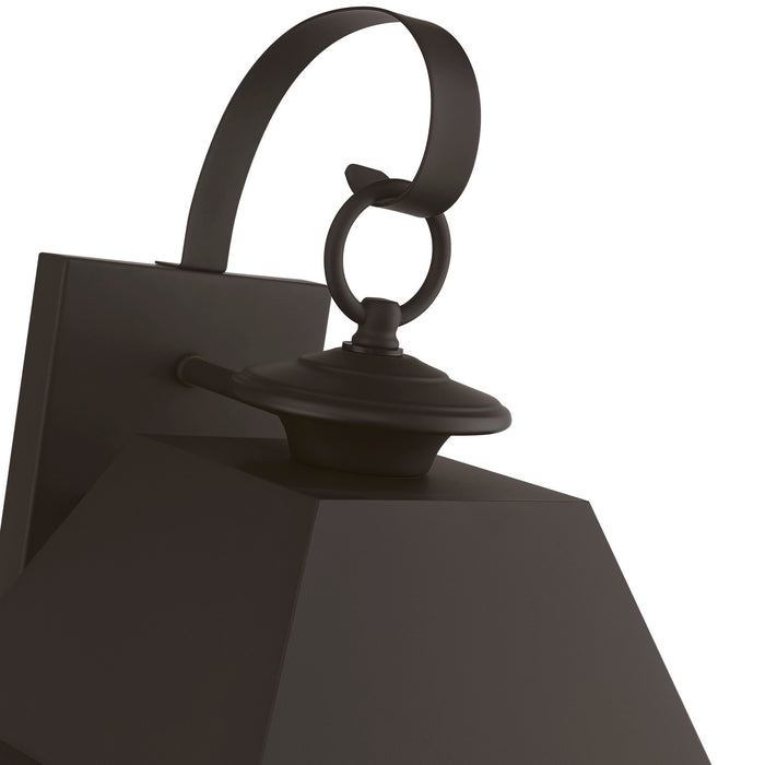 Livex Lighting 27215-07 Two Light Outdoor Wall Lantern, Bronze w/Antique Brass Finish Cluster