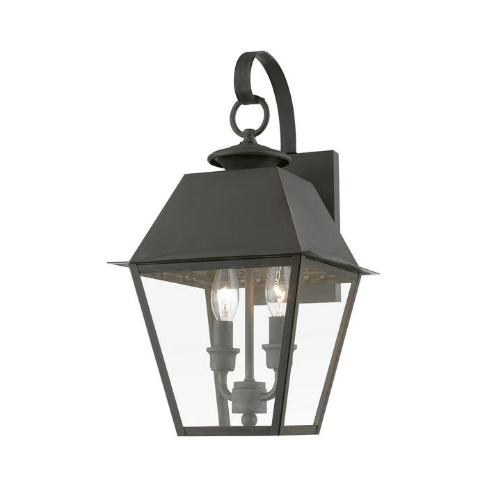 Livex Lighting 27215-61 Two Light Outdoor Wall Lantern, Charcoal