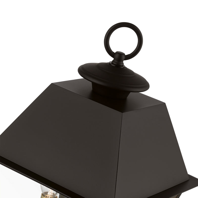 Livex Lighting 27216-07 Two Light Outdoor Post Top Lantern, Bronze w/Antique Brass Finish Cluster