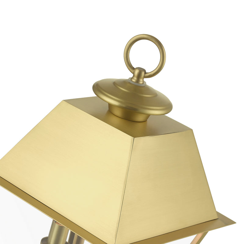 Livex Lighting 27216-08 Two Light Outdoor Post Top Lantern, Natural Brass