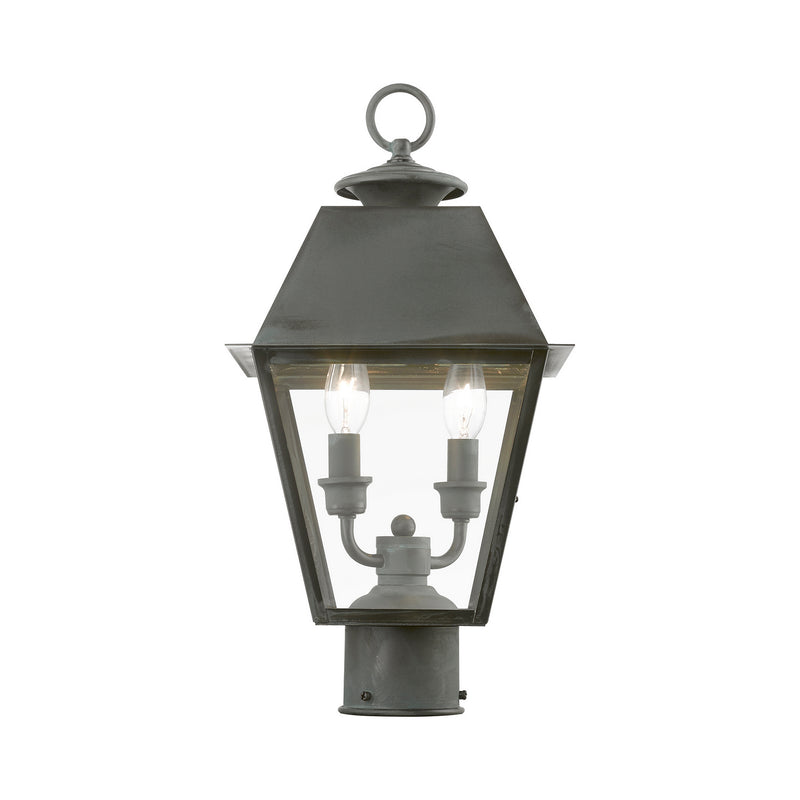 Livex Lighting 27216-61 Two Light Outdoor Post Top Lantern, Charcoal