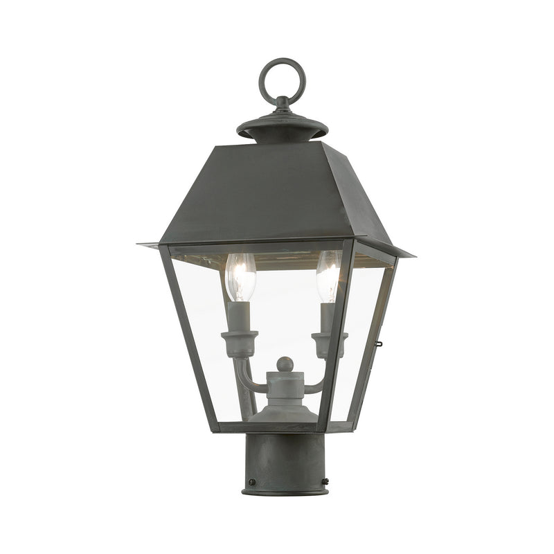 Livex Lighting 27216-61 Two Light Outdoor Post Top Lantern, Charcoal