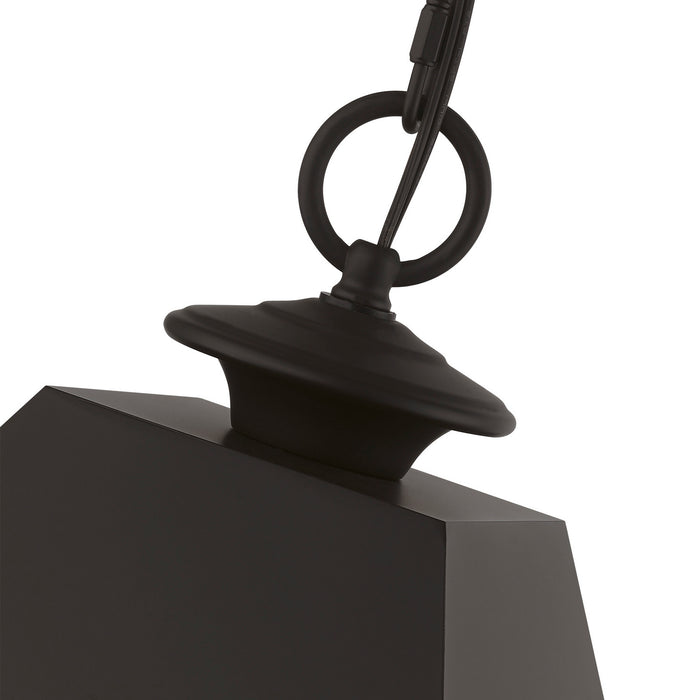 Livex Lighting 27217-07 Two Light Outdoor Pendant, Bronze w/Antique Brass Finish Cluster