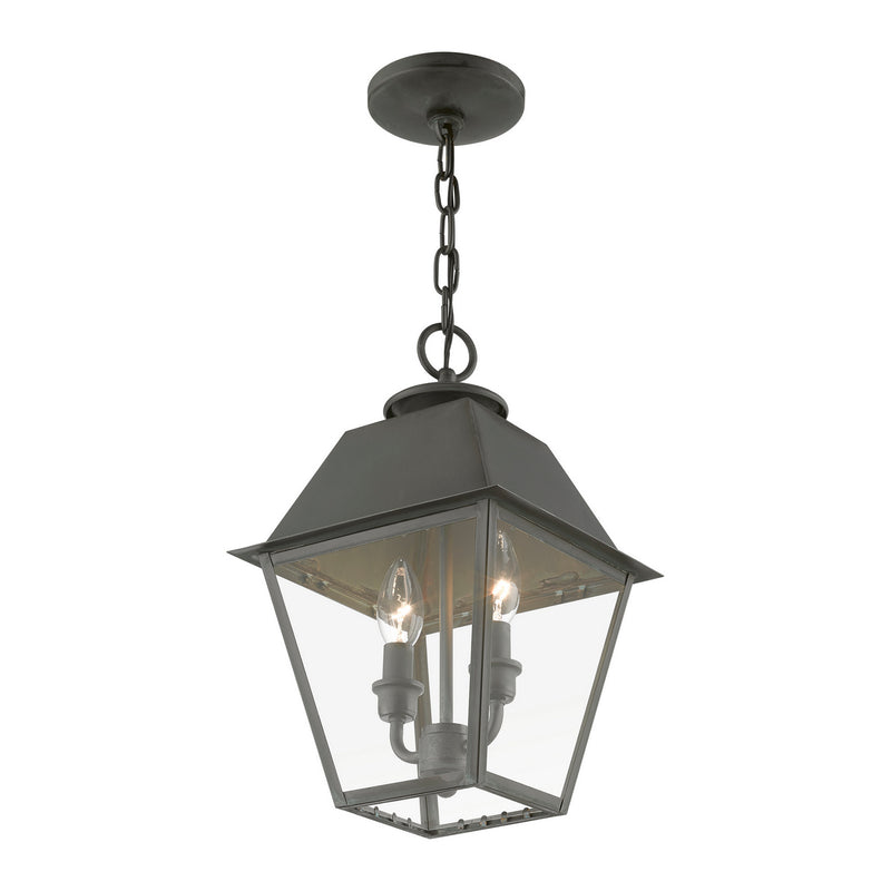 Livex Lighting 27217-61 Two Light Outdoor Pendant, Charcoal