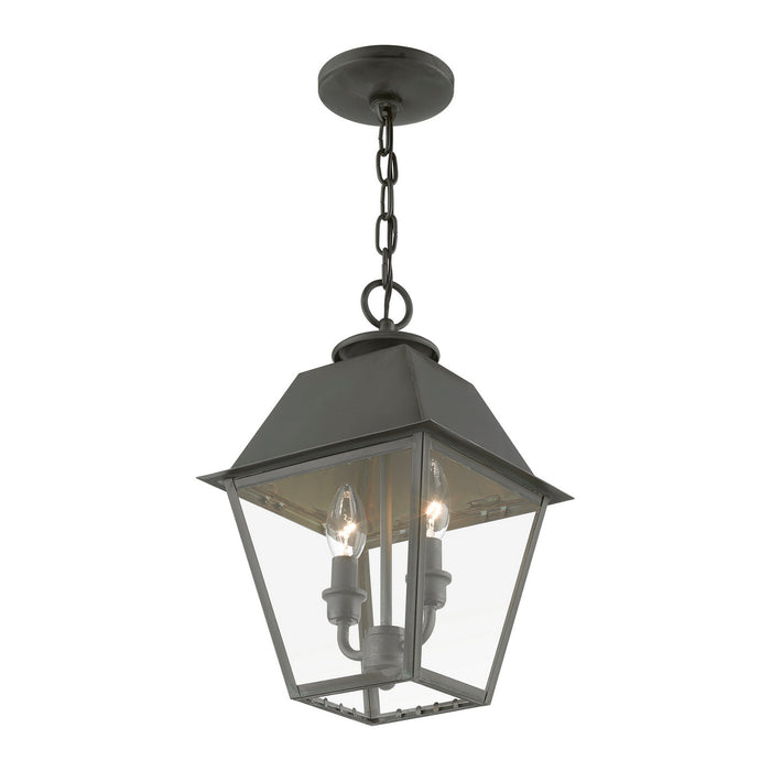 Livex Lighting 27217-61 Two Light Outdoor Pendant, Charcoal