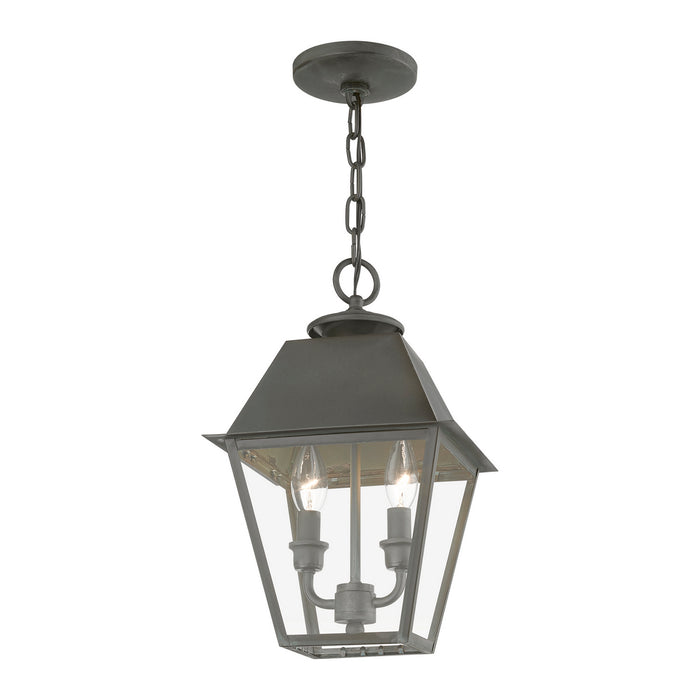 Livex Lighting 27217-61 Two Light Outdoor Pendant, Charcoal