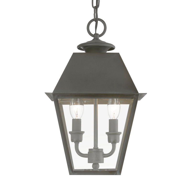Livex Lighting 27217-61 Two Light Outdoor Pendant, Charcoal