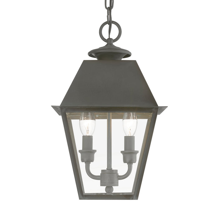 Livex Lighting 27217-61 Two Light Outdoor Pendant, Charcoal