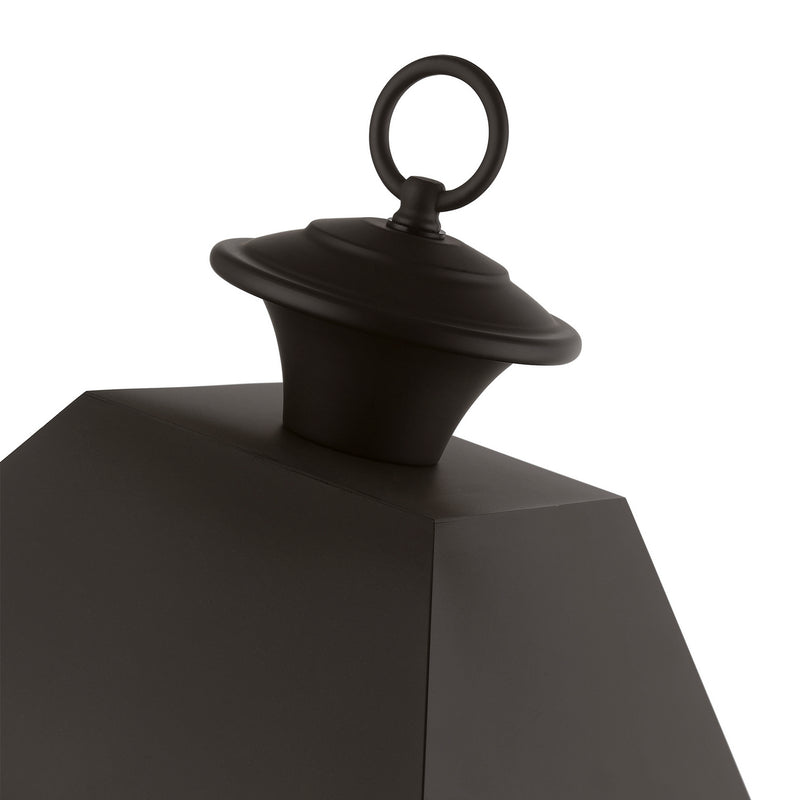 Livex Lighting 27219-07 Three Light Outdoor Post Top Lantern, Bronze w/Antique Brass Finish Cluster