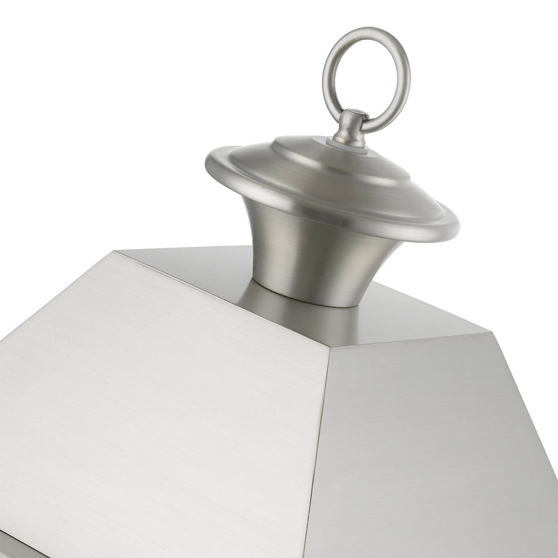Livex Lighting 27219-91 Three Light Outdoor Post Top Lantern, Brushed Nickel