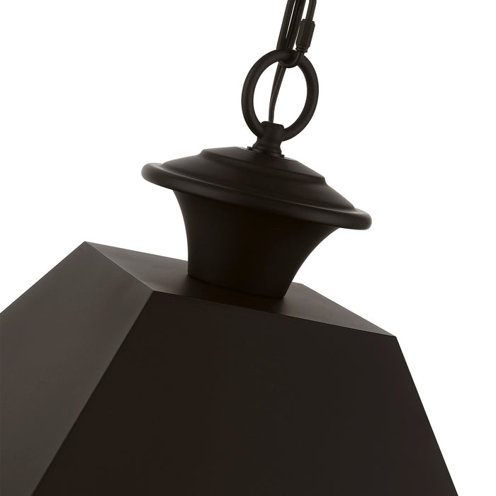 Livex Lighting 27220-07 Three Light Outdoor Pendant, Bronze w/Antique Brass Finish Cluster