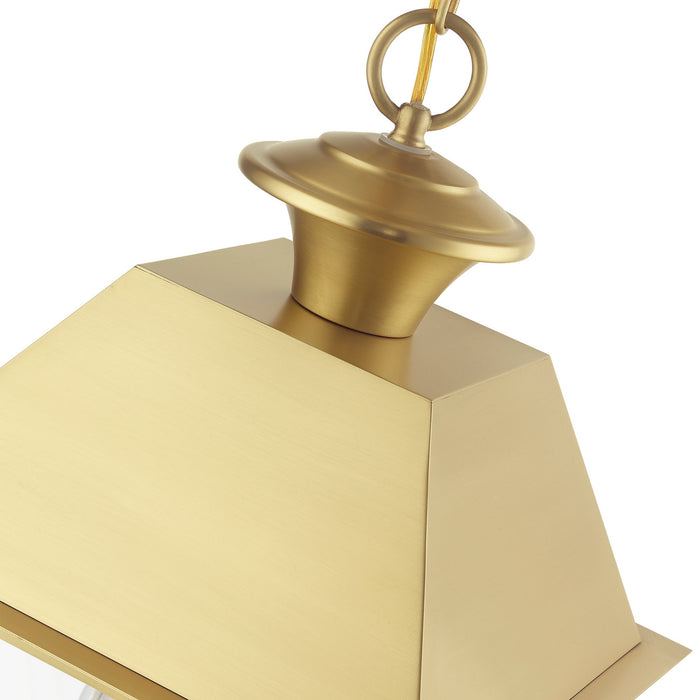 Livex Lighting 27220-08 Three Light Outdoor Pendant, Natural Brass