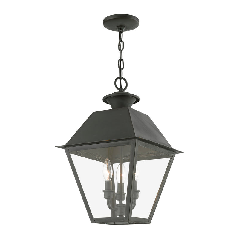 Livex Lighting 27220-61 Three Light Outdoor Pendant, Charcoal