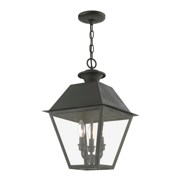 Livex Lighting 27220-61 Three Light Outdoor Pendant, Charcoal