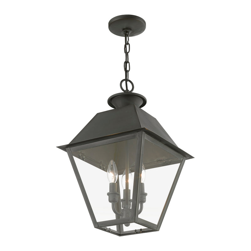 Livex Lighting 27220-61 Three Light Outdoor Pendant, Charcoal